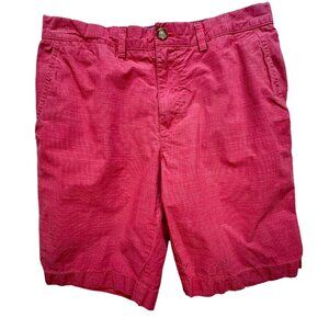 Tommy Hilfiger Chino Shorts Mens 32 Red Cotton Casual Flat Front Classic Fit